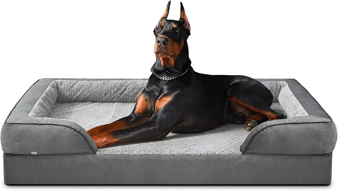INVENHO Orthopedic Extra Large Dog Bed, XXL Waterproof Dog Sofa, Egg-Crate Foam Couch with Washable Removable Cover, Waterproof Lining and Nonskid Bottom, Size: XXL (48"x 35"x 6.5")