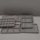 Dntorx Stackable Jewelry Organizer Trays, 6 Set of Velvet Jewelry Drawer Insert Sets Organizer Trays Jewelry Display Case Storage with Removable Dividers for Earring Necklace Rings BraceletGray