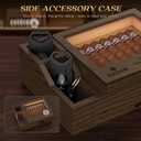 KEJIAR Cigar Humidor with 2 Side Cigar Accessories Boxes,Glass Top Cedar Small Cigar Humidor with Cigar Cutter,V-Cutter, Humidifier and Digital Hygrometer, Cigar Gifts for Men