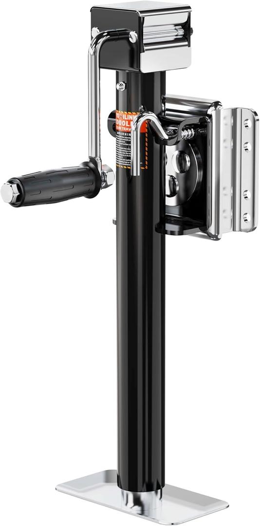 Bolt-On Trailer Jack, Load Capacity 2500 lbs, 15" Lift, Heavy Duty Swivel Jacks, for RV, Horse, Yacht, Utility Trailer, Capacity 2000-2500 lbs