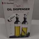 Olive Oil Dispenser Bottle, 2 Pcs Glass Oil and Vinegar Dispenser Set with 2 Stainless Steel Pourers, 17 Oz Glass Oil Bottle for Kitchen (500ml)