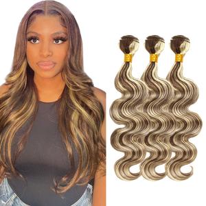 P4/613 Highlight Blonde Bundles Body Wave Bundles Human Hair 18 20 22 Inch Unprocessed Brazilian Virgin Hair Weave 3 Bundles Brown Body Wave Human Hair Extensions 50 Grams Per Bundle For Woman