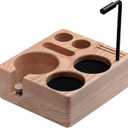 Normcore Compact Tamping Station, Wood Espresso Accessory Tool Organizer, Wooden Coffee Tamper Holder Station For 58mm Espresso Machine, Genuine American White Ashwood