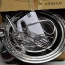 Hand Mixer Electric Mixing Bowls Set, 5 Speeds Handheld Mixer with 4 Nesting Stainless Steel Mixing Bowl, Measuring Cups Spoons 200W Kitchen Blender Whisk Beater Baking Supplies For Beginner