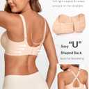 COOL CUTE Jelly Bras for Women No Underwire Sexy V-Neck Mesh Comfy Wireless Bralettes Seamless Everyday Tshirt Bra (Beige, S)