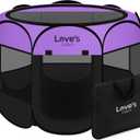 Love's cabin Pet Puppy Dog Playpen, Large Dog Tent Crates Cage Indoor/Outdoor, Portable Playpen for Cat, Foldable Pop Up Dog Kennel Playpen with Carring Case, Removable Zipper Top, Purple