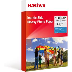 Double Sided Glossy Photo Paper 140gsm (37lb)-8.5x11 Inches 100 Sheets for Inkjet Printer&Dye ink,Brochure and Flyer Paper,Instant Dry & Water Resistant,Perfect for Chip Bag,Candar,Magazine