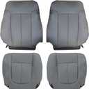 Priprilod Gray Driver & Passenger Side Bottom & Top Lean Back Replacement Perforated Leather Seat Cover Compatible with Ford F150 Lariat 2009 2010 2011 2012 2013 2014