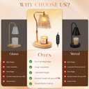 Candle Warmer Lamp with Timer Dimmable, Height Adjustable Wax Melt Warmer for Home Decor & New Home Bedroom, Vintage Candle Lamp for Scented Wax Jar Candles with 2 Bulbs,Birthday Gift for Women & Moms (Amber)