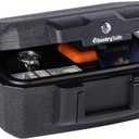 SentrySafe Fireproof Money Safe with Key Lock, Black Lock Box with Portable Carrying Handle for Travel, Exterior: 14.3 in. W x 11.2 in. D x 6.1 in H, 1200