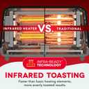 Dash Clear View Toaster - Features Large Window & Extra-Wide Slots - Auto-Shut Off Feature - Bagel Functions, & Seven-Browning Levels - 1-Touch Defrost - Red
