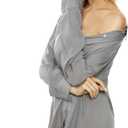 TOUSYEA Sleep Shirts for Women Button Down Shirts Long Sleeve Sleepwear Swimsuit Cover Ups Soft Pajama Tops (XL)