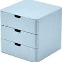 3-Drawer Vanity Organizer, Compact Storage Organization Drawers Blue