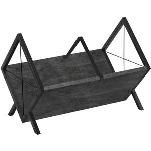 YINMIT Vinyl Record Holder, 80-100 LP Vinyl Record Storage Rack, Quick Assembly Vinyl Record Display, Retro Style Organizer for Magazine, Book, Files, Albums (Grey, 1 Tier)