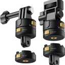 Neewer 6 in 1 Action Camera Mount Kit, Compatible with Hero 13 12 11 Max DJI Osmo Action Insta360, Metal Magnetic Quick Release Mount with 1/4" Thread & Folding Fingers for POV Shots, GP-23