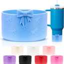 UPABLUNSO Bow Silicone Stanley Boot, Compatible with Stanley Cup 20/30/40Oz, Bottom Boot for Hydroflask Boot 12-24Oz, Silicone Boot for Stanley Cup Accessories