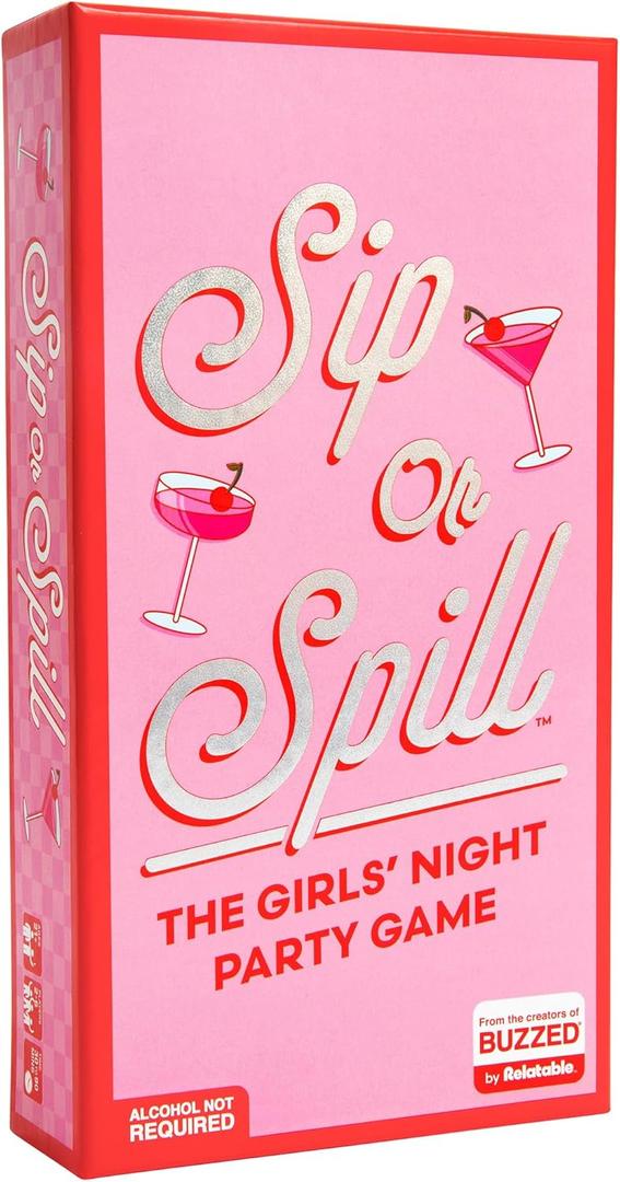 Sip or Spill Party Drinking Game, Fun Social Drinking Games for Adults, Bachelorette Party Games, Includes 200 Cards and Instructions