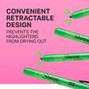 Sharpie Retractable Highlighters, Chisel Tip, Fluorescent Yellow, 12 Count