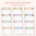 2 x Desk Calendar 2026, Desktop Calendar 2026 Standing Flip Cover 12 Month(January - December), Small Desk Planner with Stickers & Notes for Office Accessories and Home School Supplies, 8" x 6", Floral (Flowers)