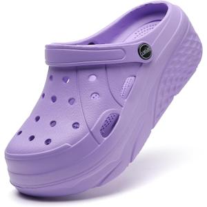 SECHRITE Womens Platform Clogs Garden Shoes with Strap Waterproof Slip On Slides Beach Pool Sandals Summer Mules Home Slippers Water Shoes Purple 42 SECHRITE Womens Platform Clogs Garden Shoes with Strap Waterproof Slip On Slides Beach Pool Sandals Summer Mules Home Slippers Water Shoes Purple 42