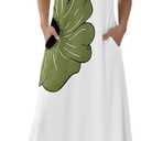 CHICME Essence Maxi Spaghetti Strap Lounge Dress Pocket (White)