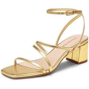 DREAM PAIRS Womens Block Heels 2 inch Strappy Square Toe Dressy Chunky Low Heeled Sandals for Party Wedding Evening size 8