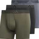 adidas Men's Stretch Cotton Boxer Brief Underwear (3-Pack) -2020 (XX-Large, Olive Strata Green/Black/Onix Grey/Microfiber)