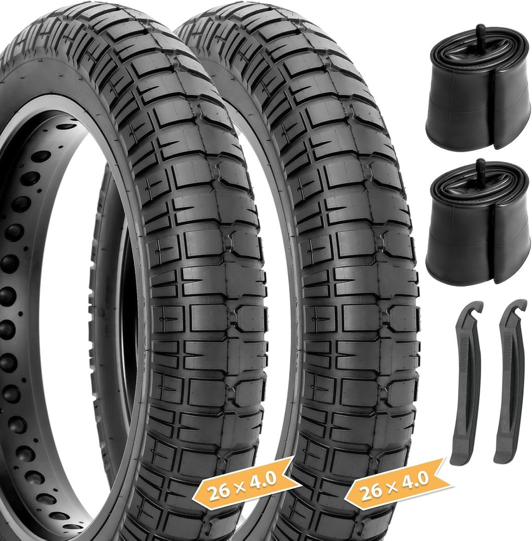 Hycline Ebike Fat Replacement Tire: 20x4.0/20x4.5/20x5.0/26x4.0 Inch Heavy Duty Wear-Resistant Folding Electric Fat Tires, All-Terrain High-Density Bicycle Tires for Street & Trail Riding