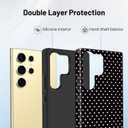 Owncase for Samsung Galaxy S24 Ultra Case Cute Fashion Polka Dot Phone Case for Women Girls Shockproof Slim TPU and Hard PC Protective Cover, Black