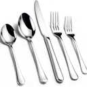 KIKCOIN 60 Pack Silverware Set for 12, Heavy Duty Stainless Steel Flatware Set, Mirror Polished Cutlery Utensils Set Includes Forks and Spoons Set for Home Kitchen Restaurant Wedding