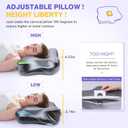Pain Relief Cooling Pillow for Neck Support Adjustable Cervical Pillow Side Sleeping Memory Foam with Super Soft and Cooling Satin Pillowcase Grey