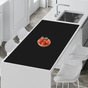 35.4''x23.6''(90cmx60cm) Extra Large Silicone Mat for Kitchen Counter, Heat Resistant Countertop Protector, Non-Slip Waterproof Kitchen Island Mat, Easy to Clean, Black