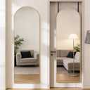 DUMOS 47"x14" Full Length Door Mirror, Arched Full Body Mirror, Gold