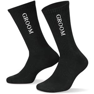 GroomBrideGifts Bride and Groom Socks, Engagement Gifts for Couples, Wedding Gifts Crew Socks,Honeymoon Essentials, Pack Of 2, One Size 