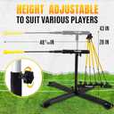 Yes4All Baseball Practice Training Equipment, 5 Elastic Bowstrings Softball/Baseball Hitting Trainer for All Ages, Adjustable Height & Portable Baseball Batting Practice Swing Trainer