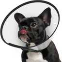 Supet Adjustable Dog Cone Collar After Surgery to Stop Licking, Pet Recovery Collar & Cone, Plastic Cone of Shame for Dogs, Dog Head Neck Cone (S-) (S-(Neck: 9.5~14.5"))