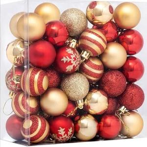 30 pcs Christmas Balls 4cm / 1.6" Christmas Tree Hanging Ornaments Xmas Ball Decoration for Xmas Tree Wreath Garland, Red and Gold