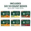 Starbucks K-Cup Coffee Pods, Flavored Hot or Iced Coffee, Variety Pack, 60 Keurig Pods (EXP 11/02/26)