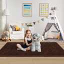 Brown Rug,2x6 Runner Rug for Bedroom Living Room,Soft Fluffy Soft Plush Washable Plush Small Rugs,Shag Non Slip Fuzzy Carpet,Area Rug for Hallway Dorm Nursery Teen Boys Home Decor Aesthetic
