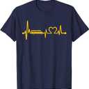 Funny School Bus Driver Gift | Love School Bus Heartbeat T-Shirt (Small)