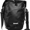 Rhinowalk Bike Bag Waterproof Bike Pannier Bag for Bicycle Cargo Rack Saddle Bag Shoulder Bag Laptop Pannier Rack Bicycle Bag Professional Cycling Accessories (27L, Black 27L)