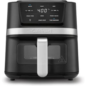 Cuisinart Air Fryer, 2.6-Quart Compact Basket Fryer with 3 Cooking Functions to Air Fry, Roast, and Bake, 3 Airfryer Presets, Dishwasher-Safe Parts, AIR-80, Stainless Steel & Black, 2.6 Qt. Window