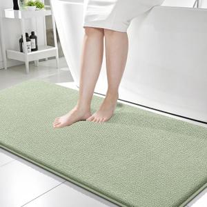OLANLY Thick Memory Foam Bathroom Runner Rugs 59x24, Extra Soft Absorbent Long Bath Rug, Quick Dry, Non-Slip, Machine Washable Bath Mat for Bathroom, Tub and Shower, Home Decor Accessories, Sage Green