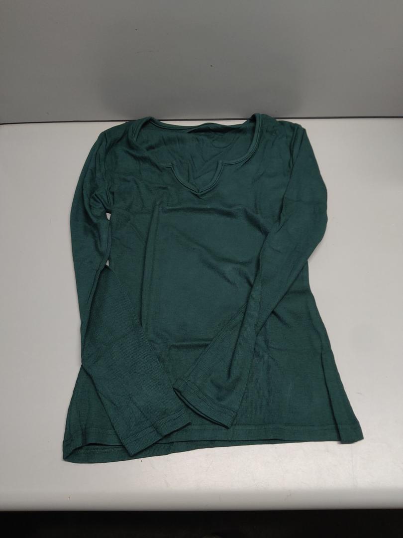 VICHYIE Womens Tops V Neck Summer Short Sleeve Casual Slim Fitted Tshirt, Z- Dark Green , Small 