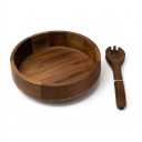 12" Acacia Wood Salad Bowl with Serving Spoon