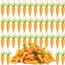 CLESDF Easter Carrot Hanging Ornaments, 48Pcs Premium Foam Glitter Artificial Carrots for Easter Tree Decoration