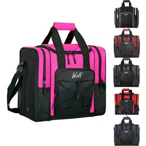 WOLT Bowling Ball Bag for Single Ball - Bowling Ball Tote Bag with Padded Ball Holder, 2 Pockets fit Bowling Shoes Up to Mens Size 14 and Accessories