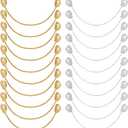 NBEADS 20 Pcs 2 Colors Coat Hanging Chains, 5.2inch Metal Loops Hanging Chains, Golden and Silver Tone Sew On Metal Loops for Clothes Decorative Accessories