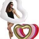 The Original Heart Pool Floats for Adults by LOTELI  Thicker & Stronger  Large Inflatable Pool Floats for Parties Bachelorette Wedding Float  River Lake Beach Raft - Durable & Easy to Inflate (1 Pack, White)