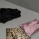 3PCS Extra Large Satin Bonnets for Sleeping, Hair Bonnets for Black Women Braids Curly Hair, C (C-black, Rose Gold, Leopard)